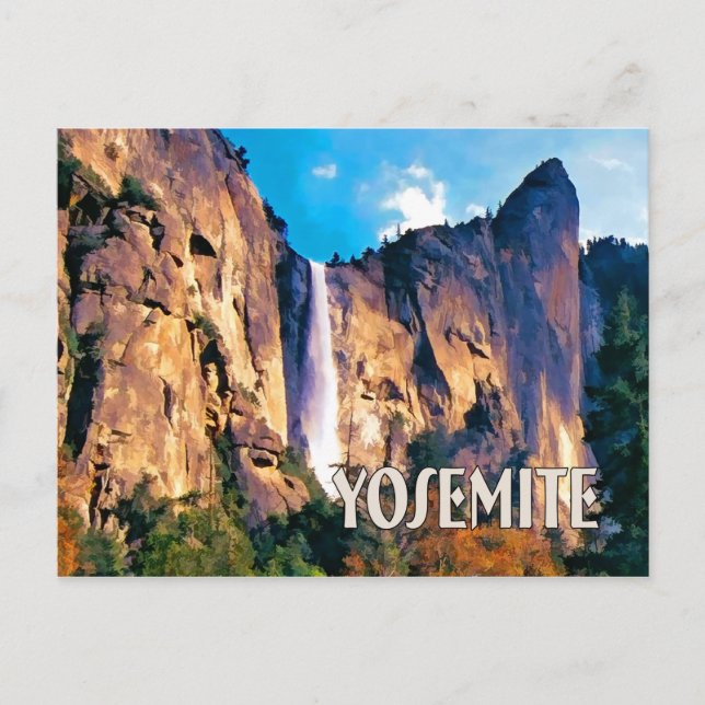 Bridal Veil Falls Yosemite Nationalpark Postkarte (Vorderseite)