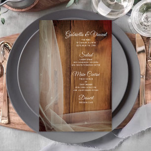 Bridal Veil und Barn Wood Country Wedding Menü