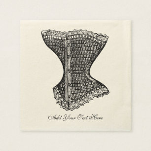 Bridal Vintag Corset Black Serviette