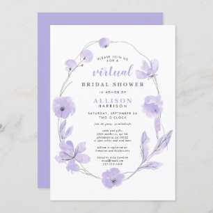 Bridal Virtual Shower   Lavendel Einladung
