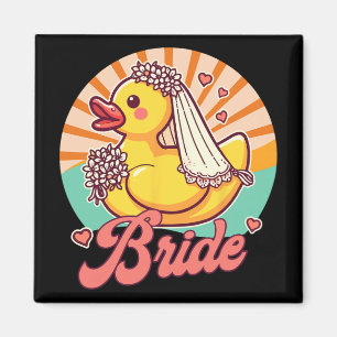 Bridal Wedding Bachelorette Rubber Duc Magnet