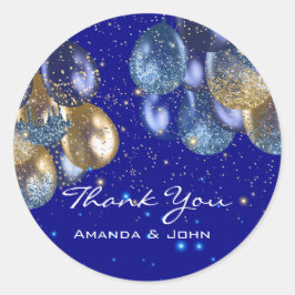Bridal Wedding Ballon Blue Navy Royal Runder Aufkleber