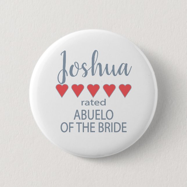 Bridal & Wedding Party 5 Herz Abuelo Braut Button (Vorderseite)