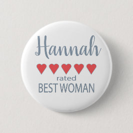 Bridal & Wedding Party 5 Herz Beste Frau Button