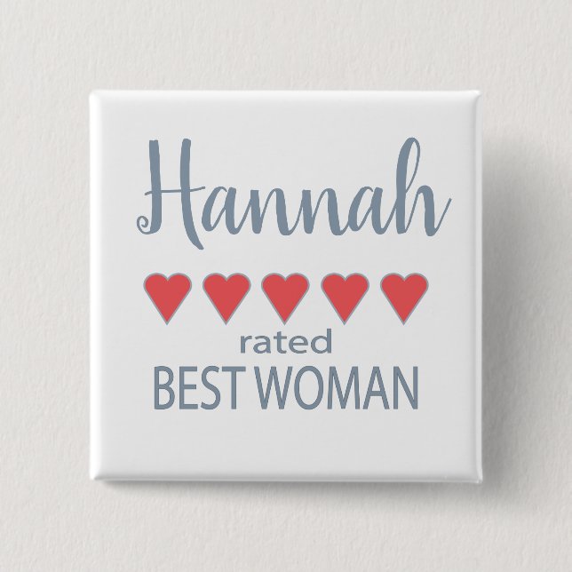 Bridal & Wedding Party 5 Herz Beste Frau Button (Vorderseite)