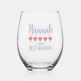 Bridal & Wedding Party 5 Herz Beste Frau Weinglas Ohne Stiel