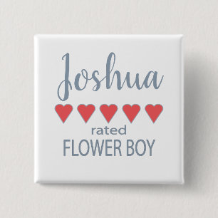 Bridal & Wedding Party 5 Herz Blume Junge Button