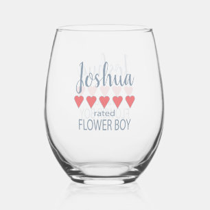 Bridal & Wedding Party 5 Herz Blume Junge Weinglas Ohne Stiel