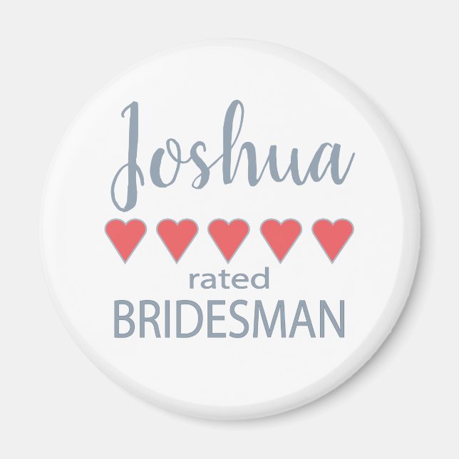 Bridal & Wedding Party 5 Herz Bridesman Magnet (Vorne)