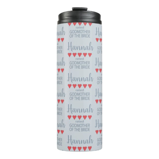 Bridal & Wedding Party 5 Herz Godmutter of Bride Thermosbecher (Vorderseite)
