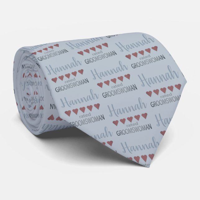 Bridal & Wedding Party 5 Herz Groomswoman Krawatte (Gerollt)