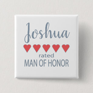 Bridal & Wedding Party 5 Herz Mann der Ehre Button