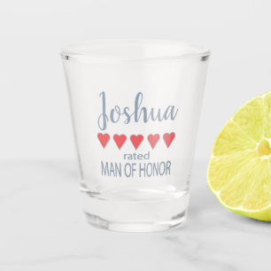 Bridal & Wedding Party 5 Herz Mann der Ehre Schnapsglas