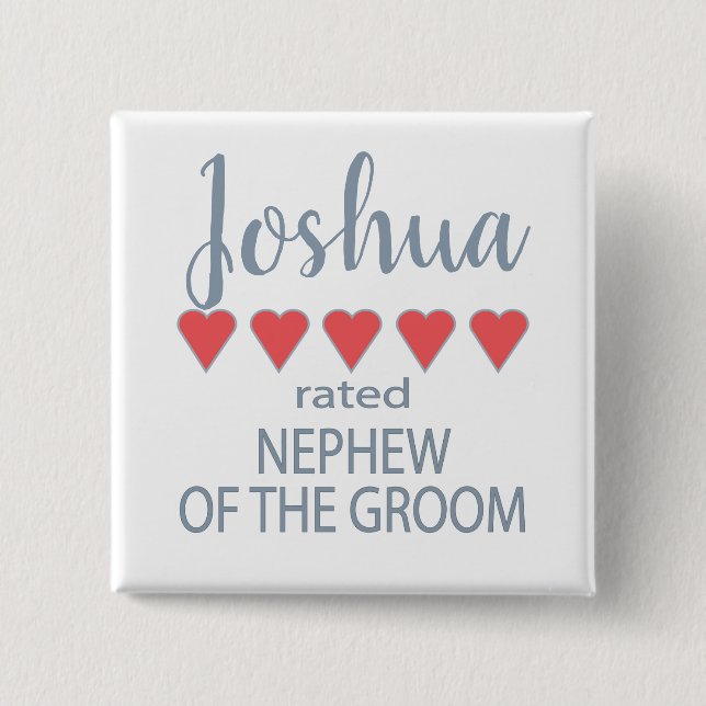 Bridal & Wedding Party 5 Herz Nephew Button (Vorderseite)