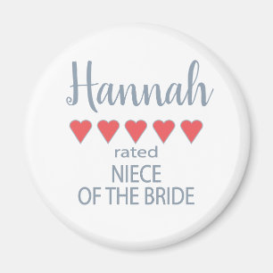 Bridal & Wedding Party 5 Herz Nichte Bride Magnet