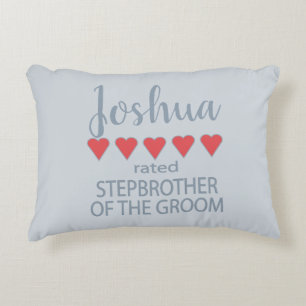 Bridal & Wedding Party 5 Herz Stepbruder o Groom Dekokissen