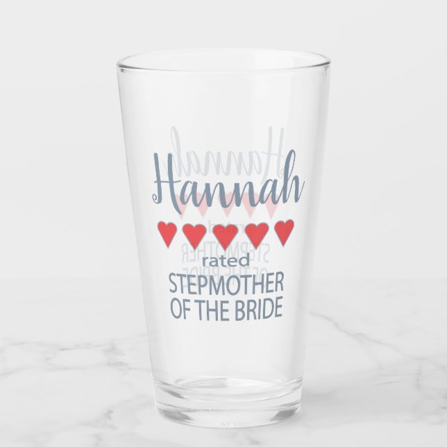 Bridal & Wedding Party 5 Herz Stepmutter of Bride Glas (Vorderseite)