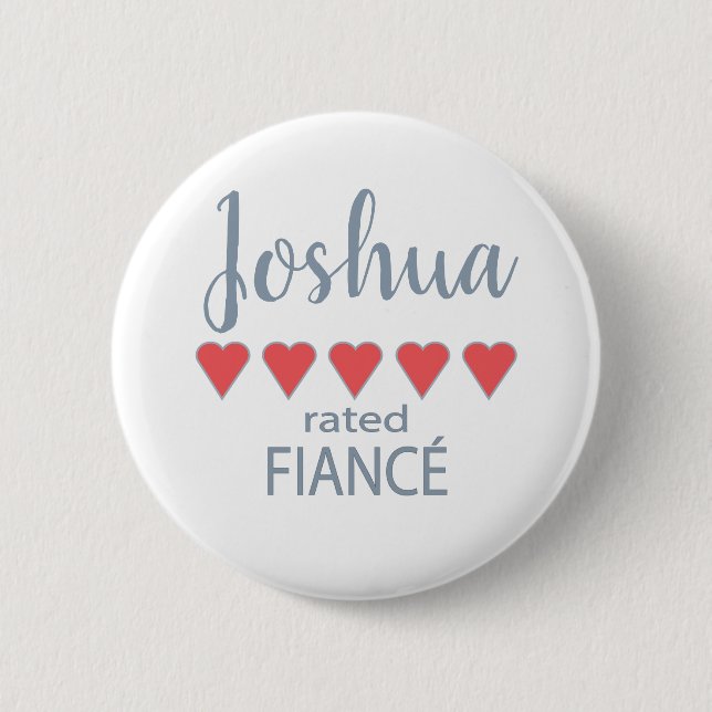 Bridal & Wedding Party 5 Herz-Verlobte Button (Vorderseite)