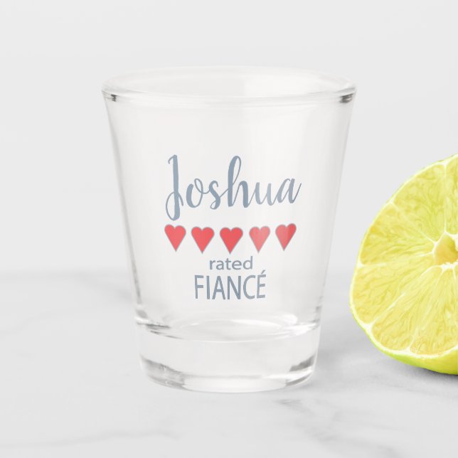 Bridal & Wedding Party 5 Herz-Verlobte Schnapsglas (Vorderseite)