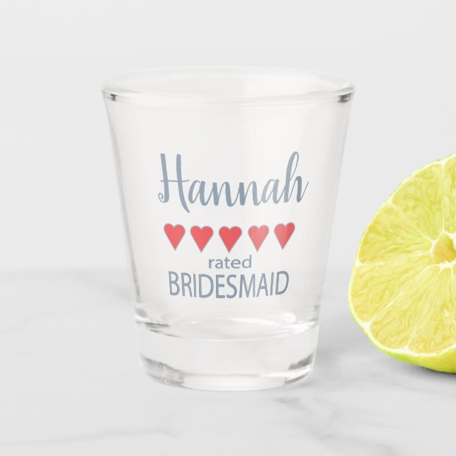 Bridal & Wedding Party 5 Herzensjungfrau Schnapsglas (Vorderseite)