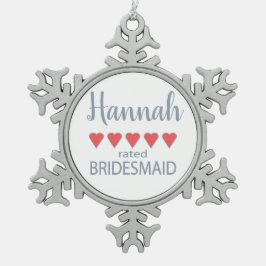 Bridal & Wedding Party 5 Herzensjungfrau Schneeflocken Zinn-Ornament