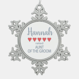 Bridal & Wedding Party 5 Herzenssadt Schneeflocken Zinn-Ornament