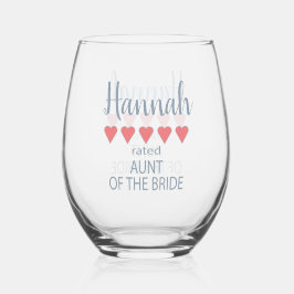 Bridal & Wedding Party 5 Herzenssante Weinglas Ohne Stiel