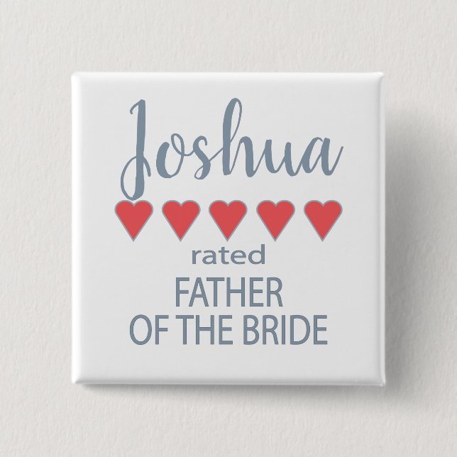 Bridal & Wedding Party 5 Herzenvater Button (Vorderseite)