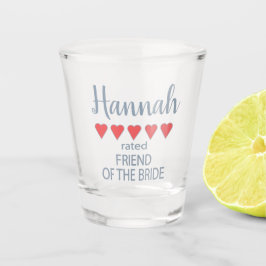 Bridal & Wedding Party 5 Herzfreund der Braut Schnapsglas