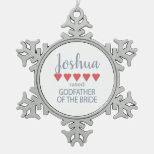Bridal & Wedding Party 5 Herzgottvater von Bride Schneeflocken Zinn-Ornament