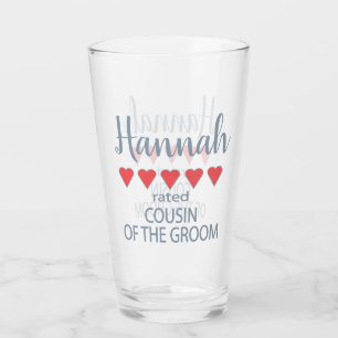 Bridal & Wedding Party 5 Herzlich Cousin Glas