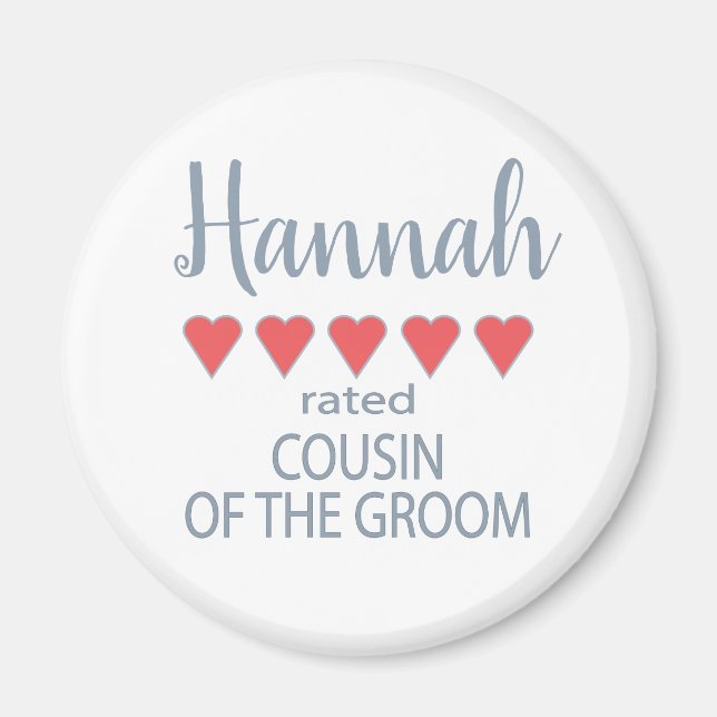 Bridal & Wedding Party 5 Herzlich Cousin Magnet (Vorne)