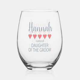 Bridal & Wedding Party 5 Herztochter am Groom Weinglas Ohne Stiel