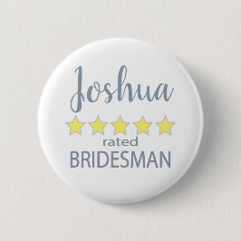 Bridal & Wedding Party 5 Star Bridesman Button
