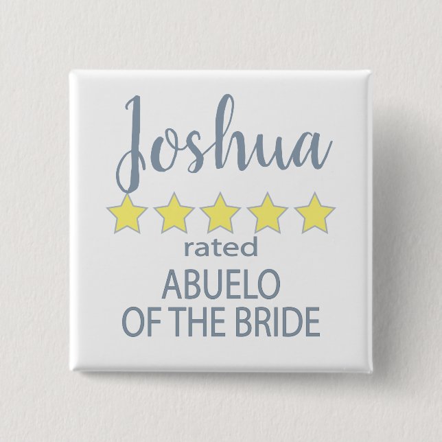 Bridal & Wedding Party 5 Sterne Abuelo Bride Button (Vorderseite)
