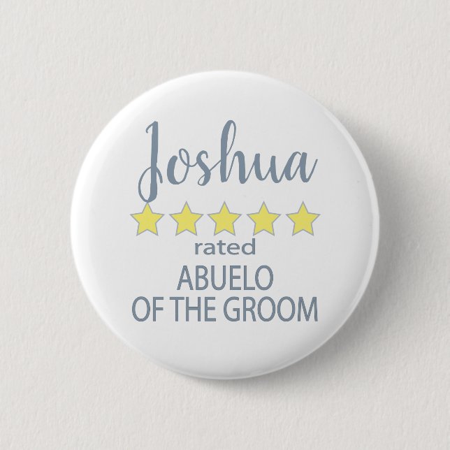 Bridal & Wedding Party 5 Sterne Abuelo Groom Button (Vorderseite)