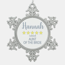 Bridal & Wedding Party 5 Sterne Bride Tante Schneeflocken Zinn-Ornament