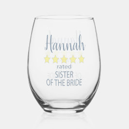 Bridal & Wedding Party 5 Sterne Bride Weinglas Ohne Stiel