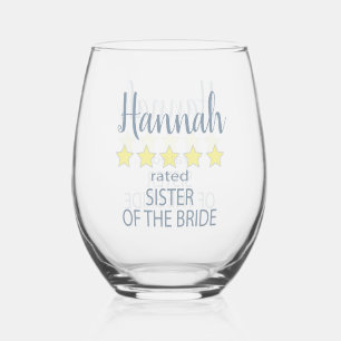 Bridal & Wedding Party 5 Sterne Bride Weinglas Ohne Stiel