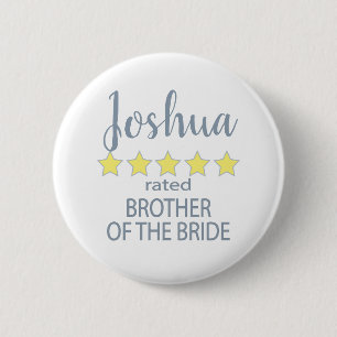 Bridal & Wedding Party 5 Sterne Bruder von Bride Button