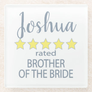 Bridal & Wedding Party 5 Sterne Bruder von Bride Glasuntersetzer