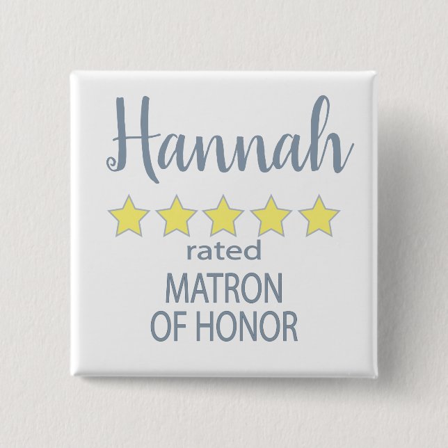 Bridal & Wedding Party 5 Sterne Ehrenmatron Button (Vorderseite)