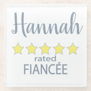 Bridal & Wedding Party 5 Sterne Fiancen Glasuntersetzer