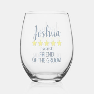 Bridal & Wedding Party 5 Sterne Freund Groom Weinglas Ohne Stiel
