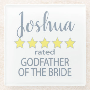 Bridal & Wedding Party 5 Sterne Godvater von Bride Glasuntersetzer