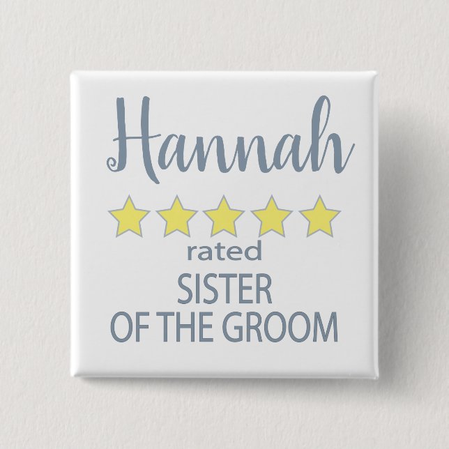 Bridal & Wedding Party 5 Sterne Groom Button (Vorderseite)