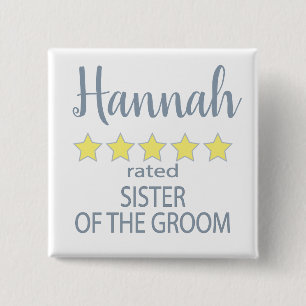 Bridal & Wedding Party 5 Sterne Groom Button