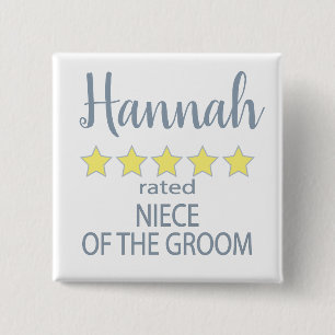 Bridal & Wedding Party 5 Sterne Groom Button