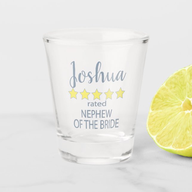 Bridal & Wedding Party 5 Sterne Nephew Bride Schnapsglas (Vorderseite)