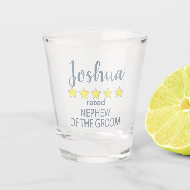 Bridal & Wedding Party 5 Sterne Nephew Schnapsglas (Vorderseite)